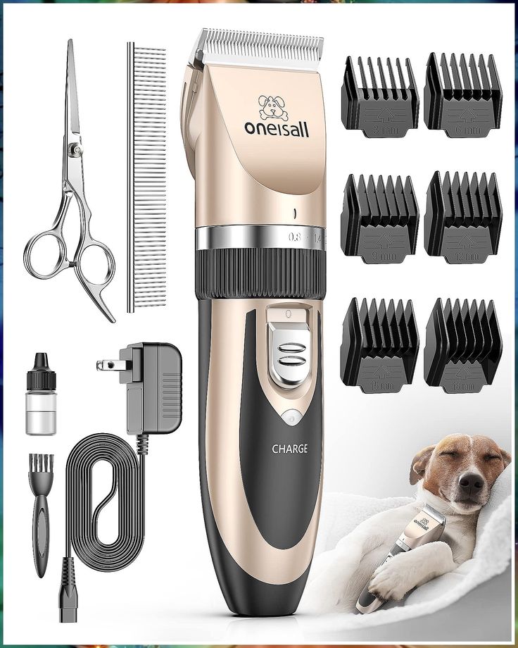 oneisall Dog Shaver Clippers Low Noise Rechargeable Cordless Electric Quiet Hair Clippers Set for Dogs Cats Pets Dog Grooming Clippers, Pet Grooming Supplies, Dog Clippers, Grooming Kit, Grooming Tools, Cat Grooming, Hair Clippers, Dog Hair, Pet Grooming