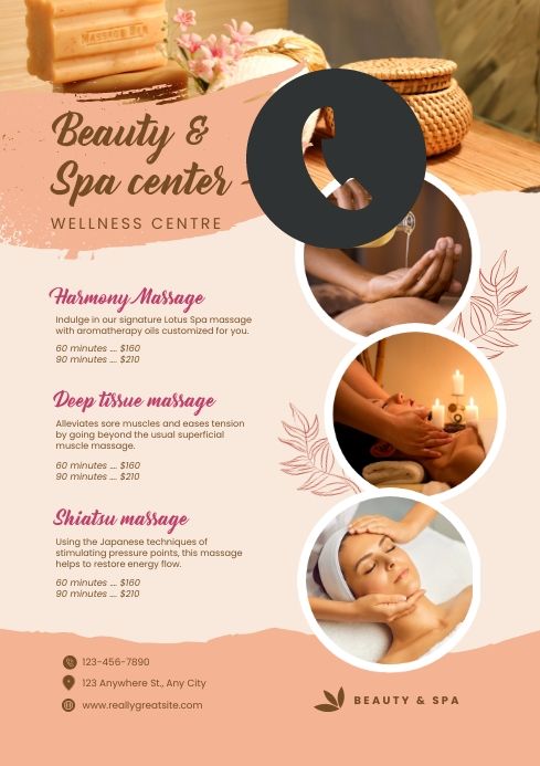 a flyer for a spa center