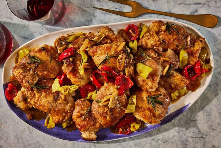 Chicken Scarpariello Scarpariello Chicken, Chicken Scarpariello Recipe, Chicken Scarpariello, Italian Main Dishes, Pickled Peppers, Hot Italian Sausage, European Cuisine, Sicilian Recipes, Lemon Glaze