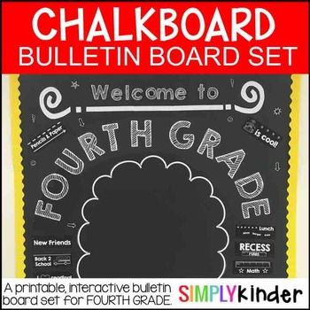 the chalkboard bulletin board set is ready to be used