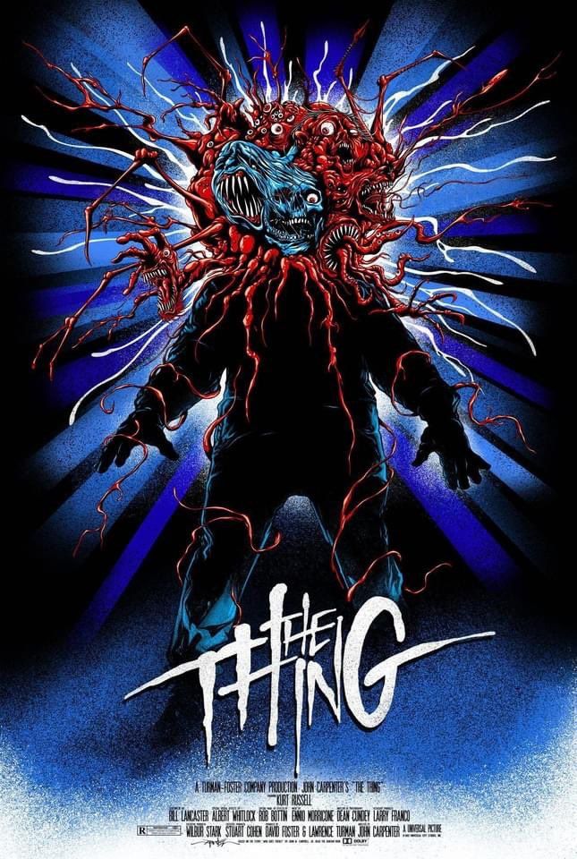 the thing movie poster with an evil creature