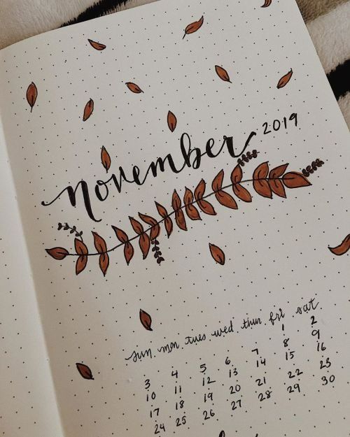 an open notebook with the month on it