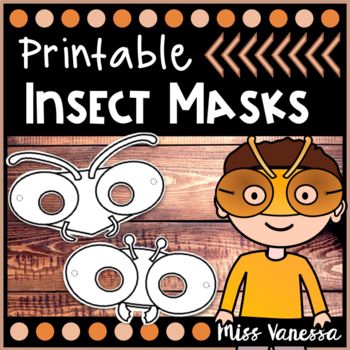 printable insect mask for kids to color and cut out with the text, printable insect