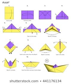 step by step instructions to make origami boats