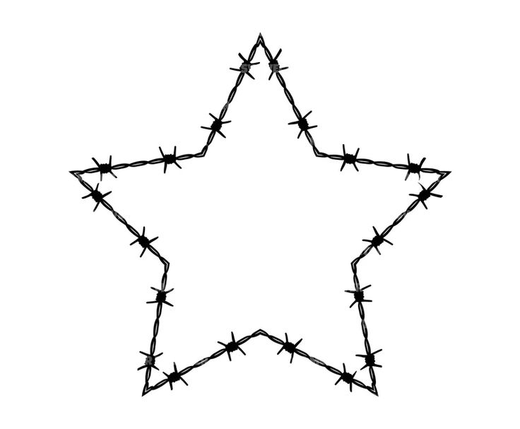 Barbed Wire Star Frame Svg, Barb Wire Wreath Svg, Fence Svg, Starry ...