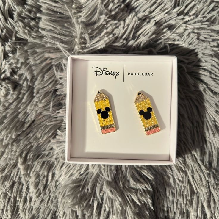 Disney X Baublebar Pencil Earrings. New In Box. Sugarfix By Baublebar Earrings Orange, Disney Baublebar Earrings, Sugarfix By Baublebar Statement Earrings, Pencil Earrings, Earrings Color, Pencil, Jewelry Earrings, Women Jewelry, Disney