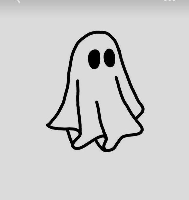 a drawing of a ghost with two eyes