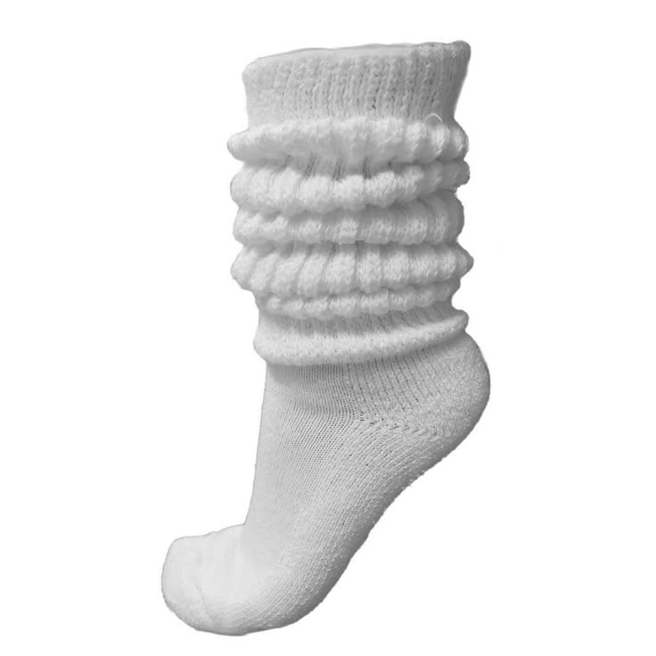 Scrunch socks, slouch socks, whatever you call them, they are the best socks! The unofficial sock of the '80s and '90s - our modern take on the slouch sock is feeling totally right for today, too. Wear them long and pulled all the way up to the knee, or scrunch 'em down for maximum slouchiness! These also make a great boot sock. Long, thick, scrunchable ribbed top with nice stretch for comfortable wear. Slimmer fit in the foot, with reinforced heels, and extra cushioning on the bottom and in the Bobby Socks, Slouch Socks, Cozy Socks, Thick Socks, Boot Socks, Knee High Socks, White Sock, Cool Socks, Men Shoes Size