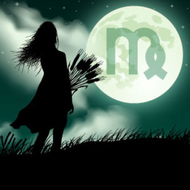 the silhouette of a woman holding a bunch of flowers in front of a full moon