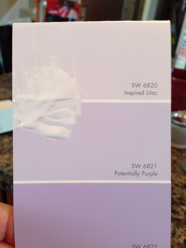 a person holding up a purple paint swatch