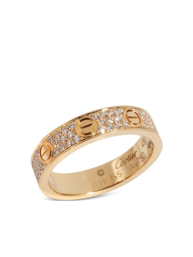 Cartier Love Ring With Diamonds, Cartier Diamond Jewellery, Luxury Stackable Rings, Diamond Cartier Ring, Rings Luxury Jewellery, Old Money Rings Woman, Gold Luxury Jewelry, Cartier Diamond Wedding Ring, Expensive Gold Jewelry