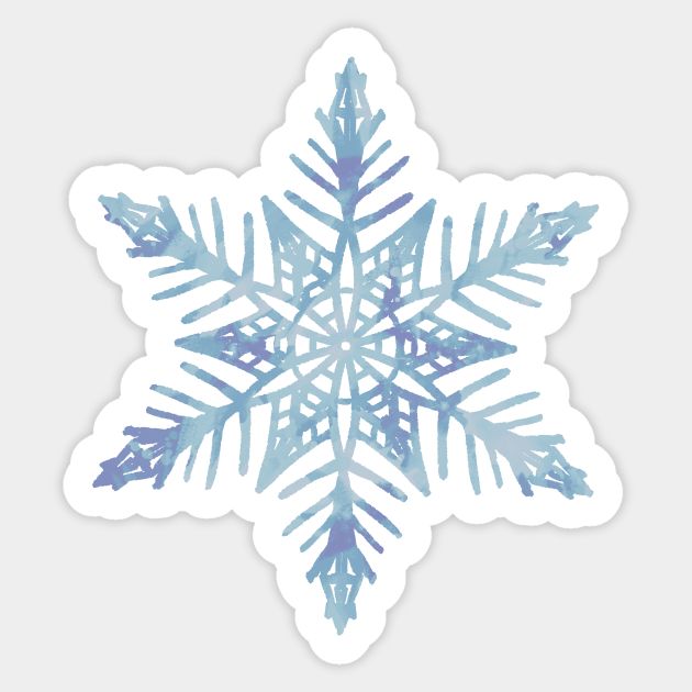 a blue snowflake sticker on a white background