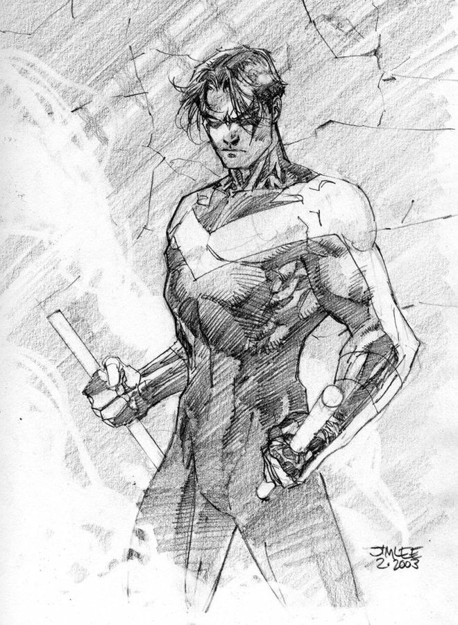 Jim Lee Batman, Jim Lee Art, Nightwing And Starfire, Univers Dc, Book Artwork, Jim Lee, Character Sketches, Dc Characters, American Comics