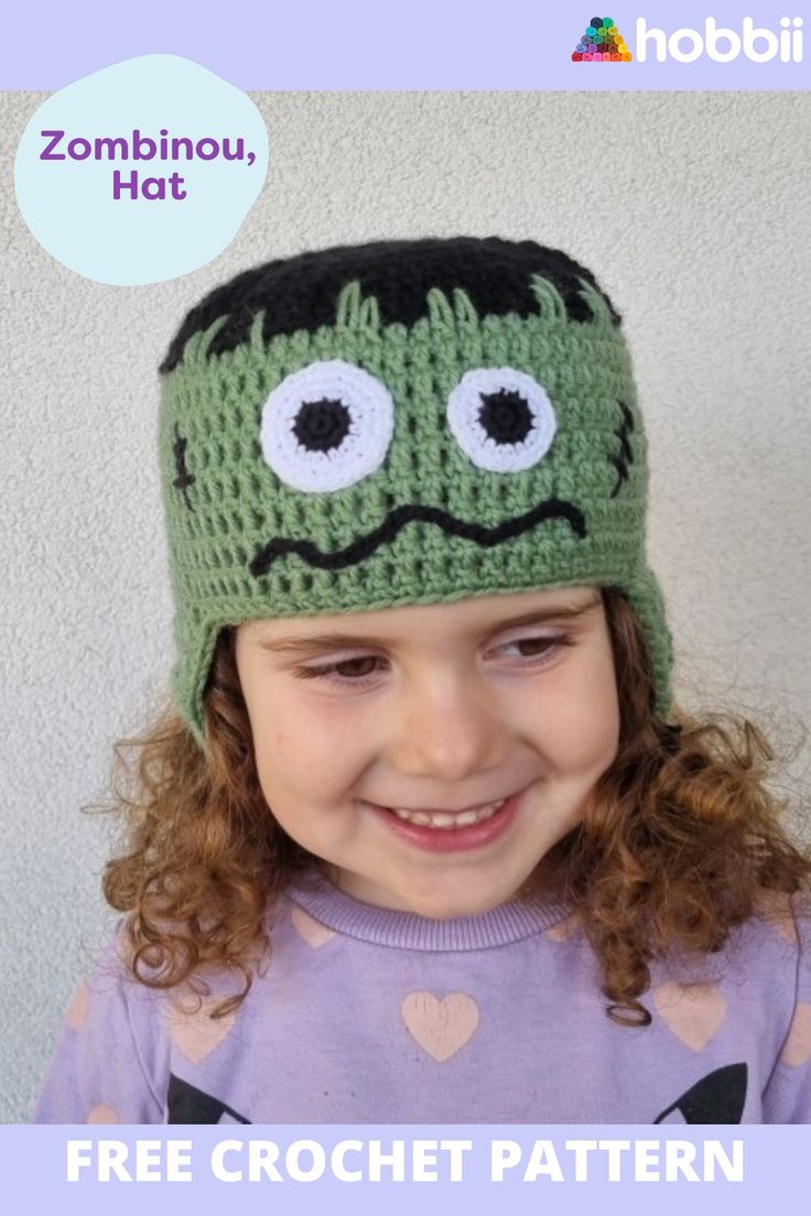 Get started on this DIY project on Zombinou - Hat Crochet
 Pattern. SIZE 2-4 years (4-6 years) 6-9 years MEASUREMENTS Circumference: 19.3 (20) 21.25” / 49 (51) 54 cm Length (from neck to forehead): 13.4 (14) 15” / 34 (36) 38 cm PATTERN INFORMATION Transform your little one into a funny monster for Halloween or for all the winter season! Zombinou Hat is made with Friends Wool, a thick, soft and very elastic yarn which makes it perfect for a hat. The details are worked with friends cotton 8/4 yarn Crochet Amigurumi Christmas, Crochet Halloween Hat, Hat Free Crochet Pattern, Crochet Pour Halloween, Crochet Ghost, Monster Hat, Amigurumi Christmas, Easy Crochet Hat, Baby First Halloween