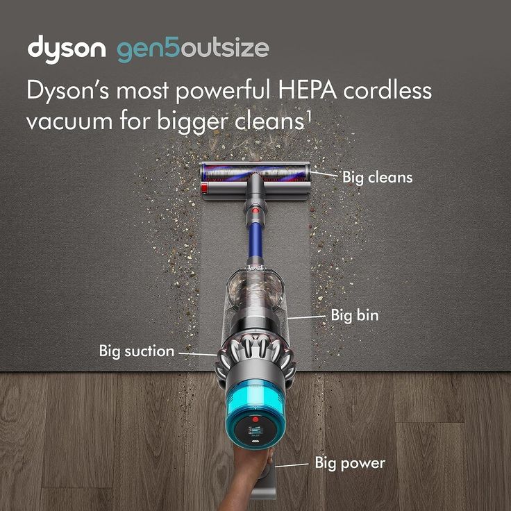 the dyson gensoustize vacuum is being used to clean hardwood floors