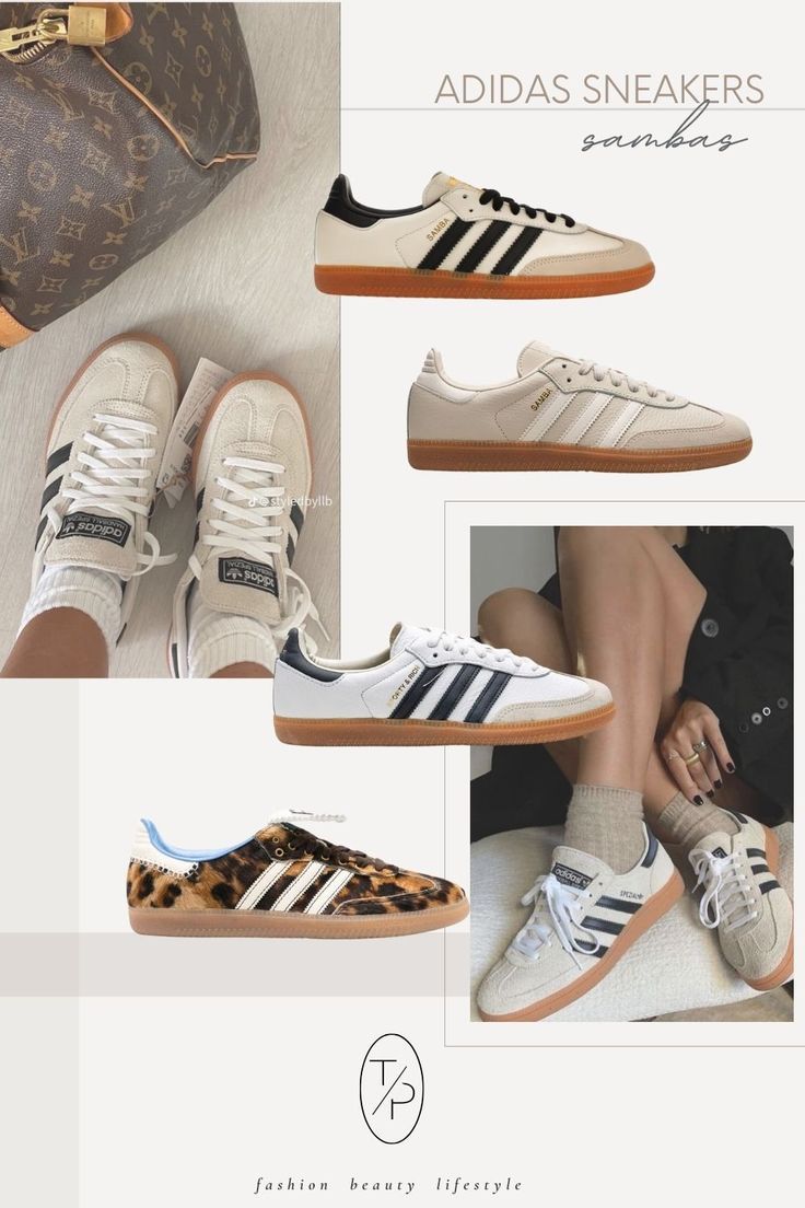 Adidas Samba Sneakers board of neutral colors. Colors consist of white, cream, beige, grey, leopard and black Samba Outfits Women, Sambas Adidas Women, Adidas Women Outfit, Everyday Chic Outfits, Sambas Adidas Women Outfit, Adidas Samba Women, Samba Sneakers, Adidas Samba Outfit, Samba Outfit