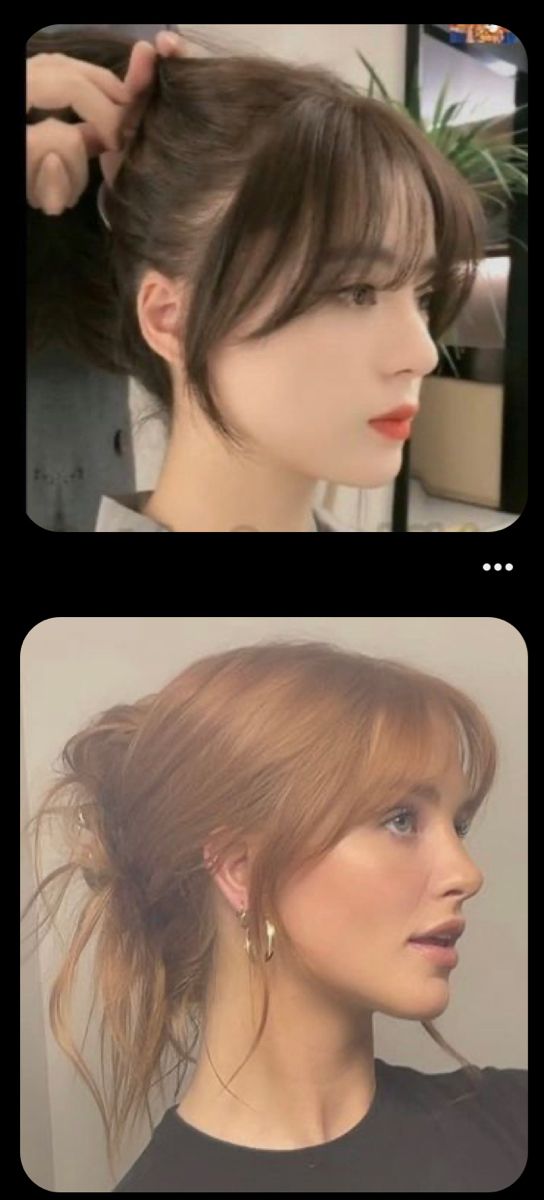 Curtain Bangs And Normal Bangs, Bangs You Dont Have To Style, Bangs With 90s Layers, Short Curtain Bangs With Wispy Bangs, Bottleneck Curtain Bangs, Bangs That Can Be Side Swept, Olisunvia Hair, Side Bangs For Big Forehead, Hairstyle With Short Bangs