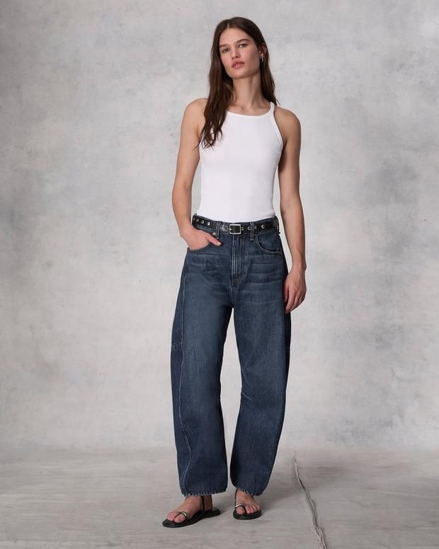 Buy Charlie Ankle Barrel-Leg - Teo for USD 268.00 | rag & bone Wide Leg Denim, Winter Dresses, Holiday Dresses, Fashion Sense, Rag & Bone, Wide Leg Jeans, Denim Women, Stretch Denim, What To Wear