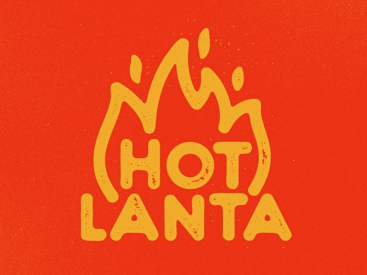 the words hot santa written in yellow on a red background