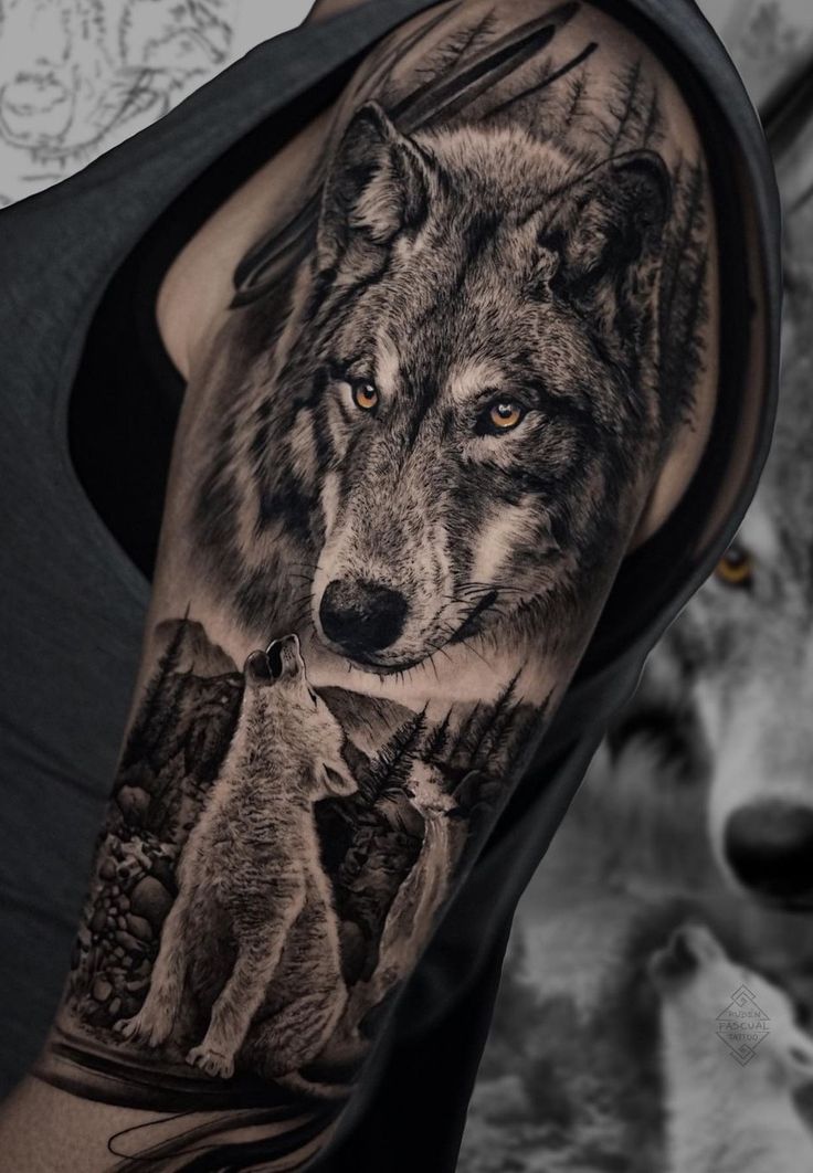 beautiful wolf tattoos