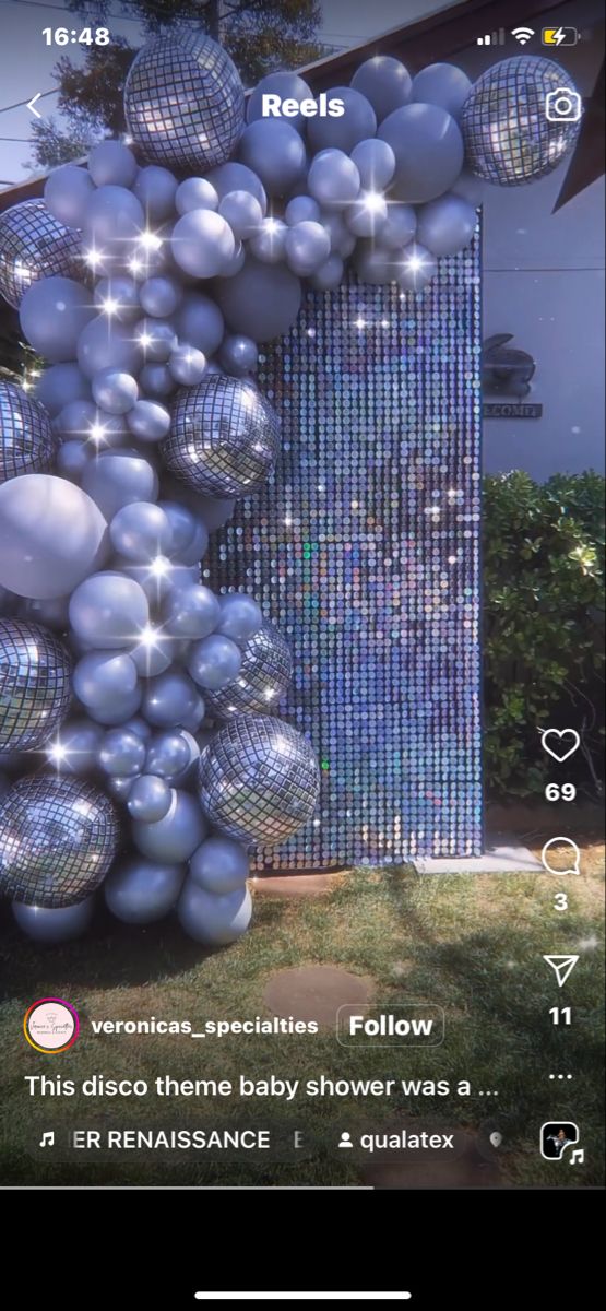 Disco Gender Reveal, Beyoncé Themed Party, Disco Themed Baby Shower Ideas, Disco Ball Baby Shower Ideas, Disco Baby Shower Theme, Disco Baby Shower Ideas, Beyonce Birthday, Sweet 16 Party Themes, Disco Aesthetic