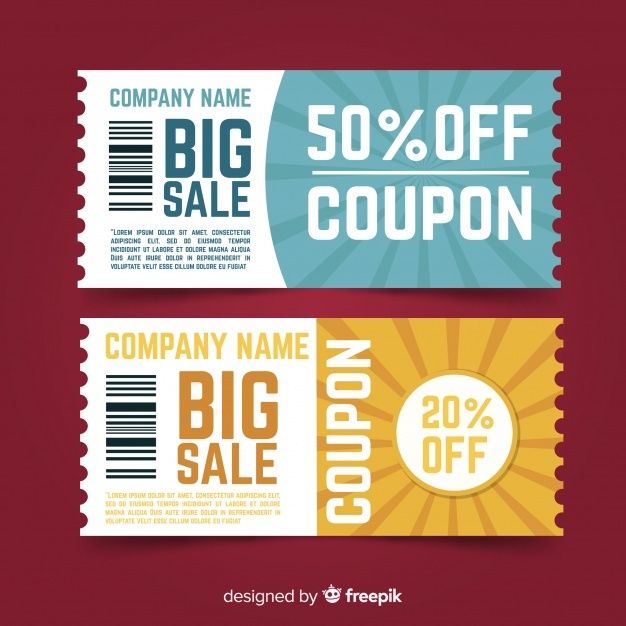 two coupons with the same price on them