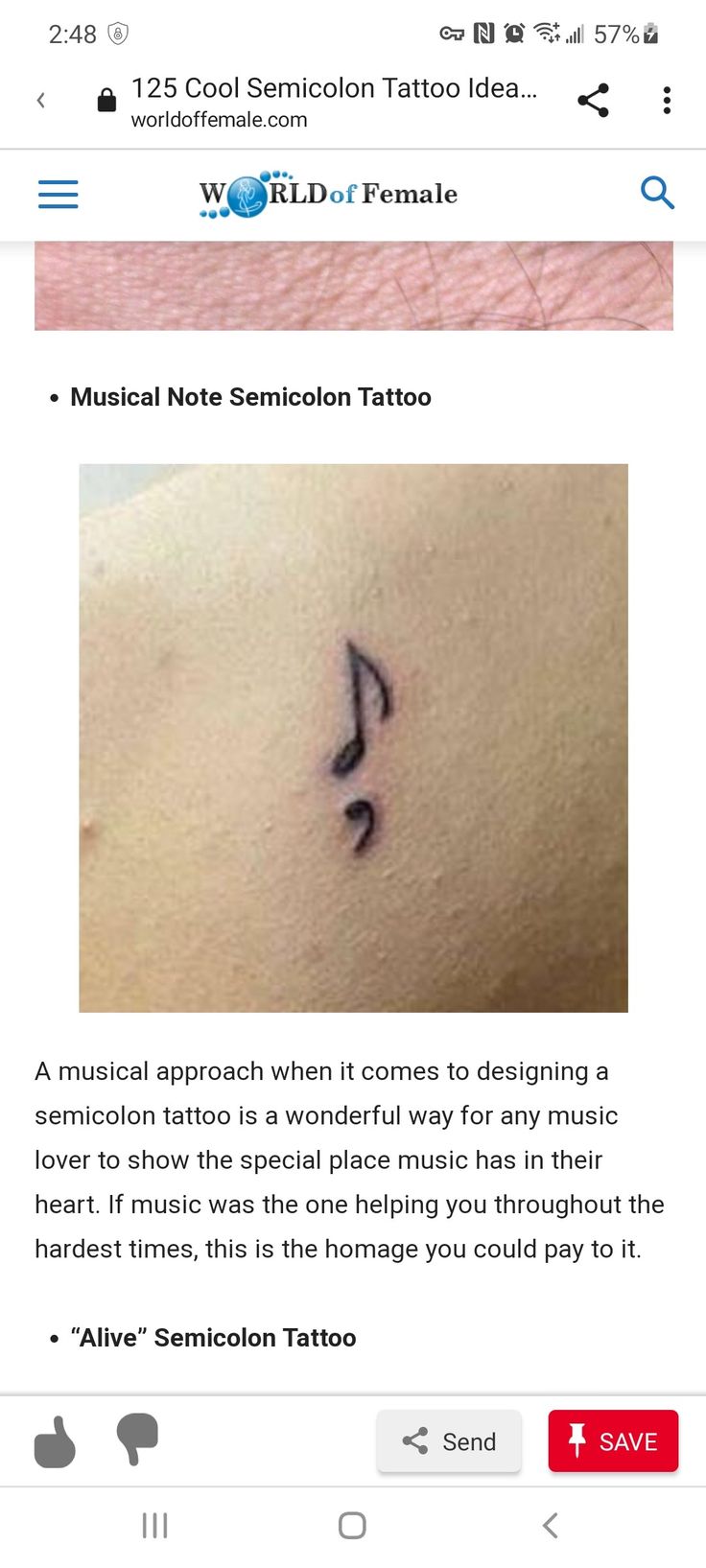 the tattoo on someone's stomach has a musical note drawn on it, and is in