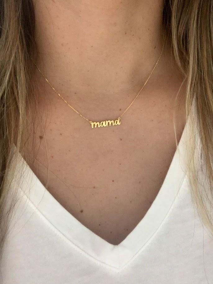 Personalized Mom necklace in 14K Gold | Handcrafted Necklace for mom | Mama Necklace | Make your own name necklace♦ Materials: 14K Yellow Gold, 14K White Gold, or 14K Rose Gold♦ Available colors: White Gold, Rose Gold, Yellow Gold♦ Necklace measurements: 16"-20" inches, of your choice ♦ Letters Measurement: 5MM height♦ Font: Moonlight ♦ These are handcrafted and custom made, no changes allowed once the order has been started♦ This is a non refundable item----------------------------------------- Mom Necklace Personalized, Necklace Measurements, Mama Necklace, Preppy Jewelry, Necklace Mom, Gold Chain Design, Necklace For Mom, Yellow Gold Necklace, Gold Choker