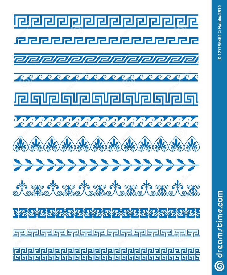 a set of greek borders and dividers