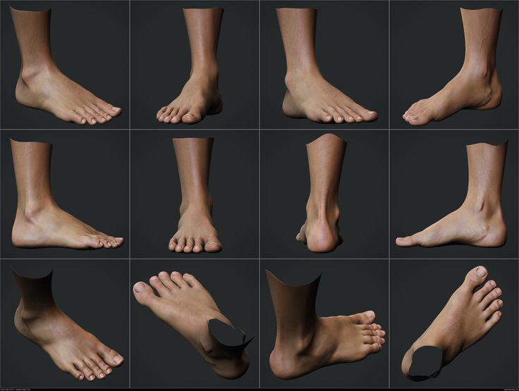 multiple images of feet with different shapes and sizes