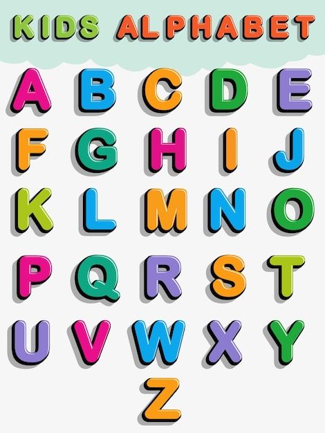 the alphabet is made up of colorful letters and numbers, with different shapes to choose from