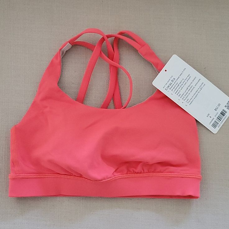 Brand New. I Cut Tag Before Trying On And Then It Didn't Fit. Lululemon Sports Bra. Color Is Like A Coral. Size 4 Lululemon Poshmark, Lululemon Wishlist, Cheer Fits, Lulu Fits, Lulu Lemon Sports Bra, Camp Outfits, Lulu Sports Bra, Sport Fits, Running Outfits