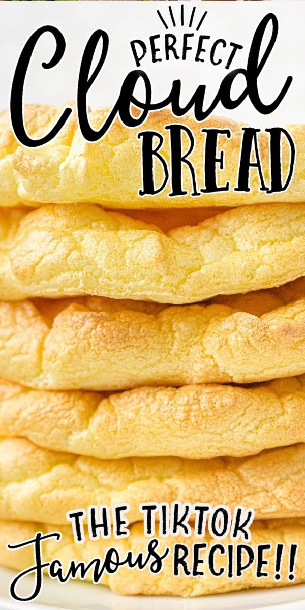 the perfect cloud bread recipe with text overlay