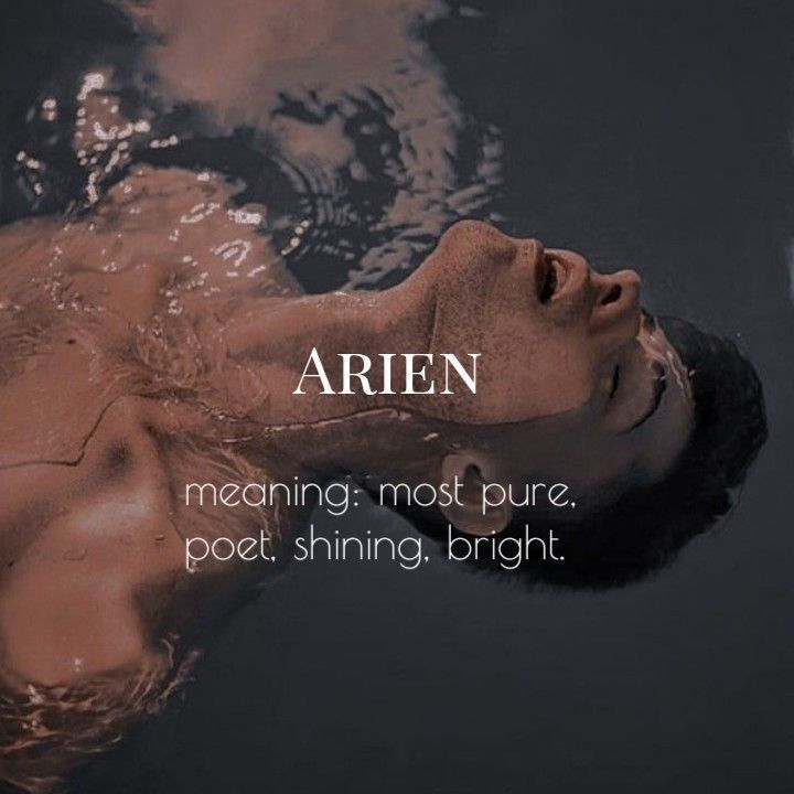 a man floating in water with the caption arian meaning