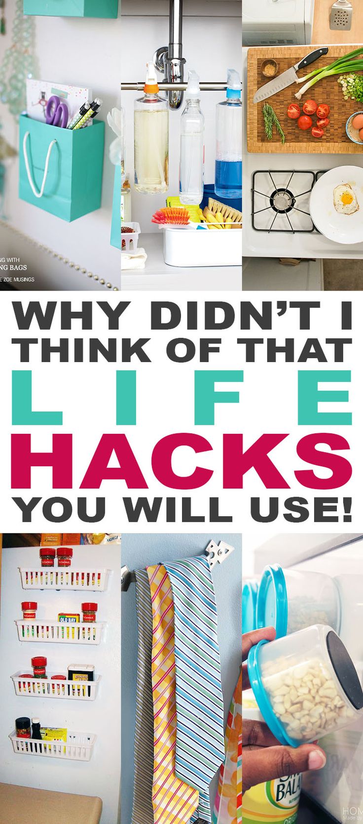 a poster with words that say, why didn't i think of that life hacks you will use?