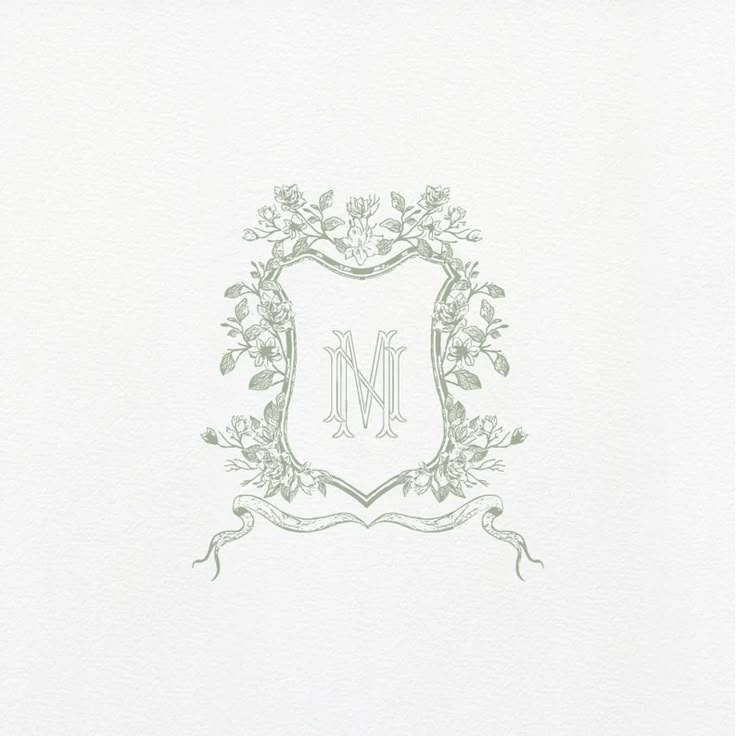 Magnolia Monogram Wedding Crest Monogram Logo Interlock Sketched Monogrammed Two Letter Monogram Blue Vintage Magnolia - Etsy #shots Rustic Monogram Wedding, Wedding Crest Ideas, Wedding Monogram Ideas Initials, Marriage Monogram, Ma Monogram, Vintage Monogram Logo, Modern Wedding Logo, Wedding Crest Monogram, Wedding Invitations Champagne