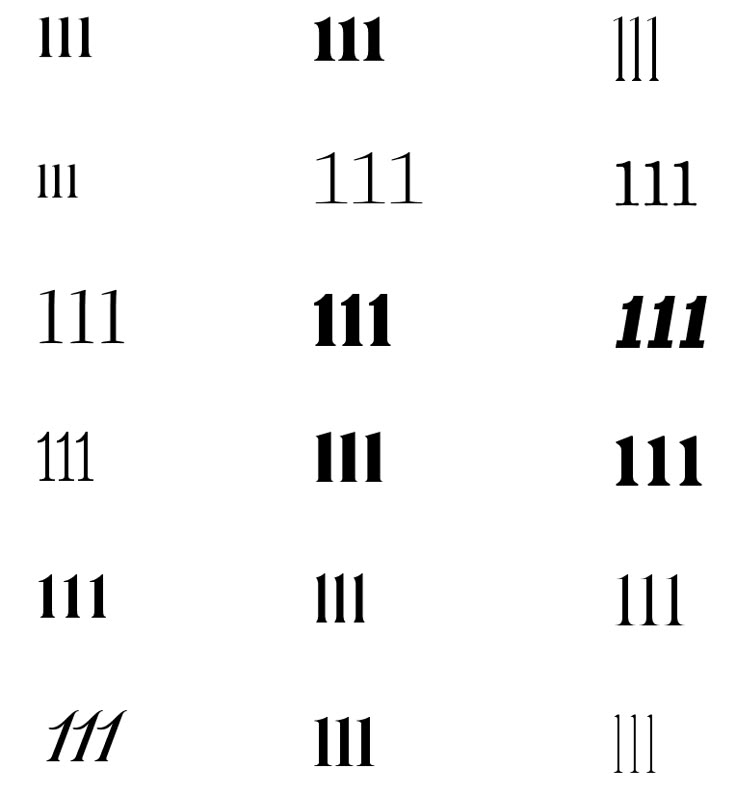 the number 11 is written in black and white on a sheet of paper with numbers