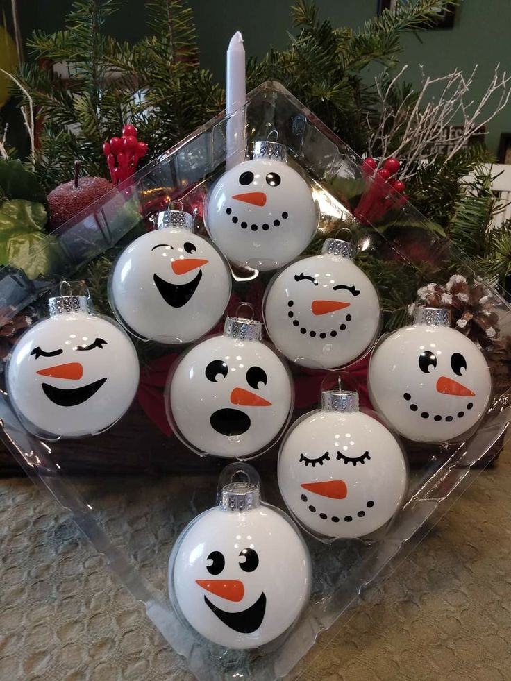 snowman ornament ornaments are arranged in a pyramid