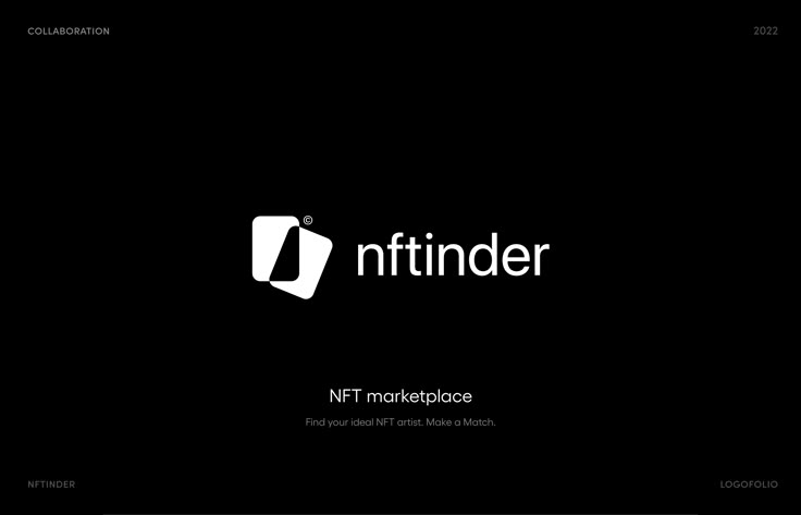 the niftinder logo on a black background