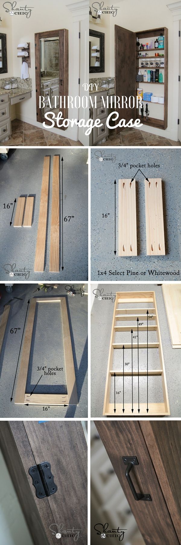 the instructions for how to build a mirror frame with wood and metal trimmings