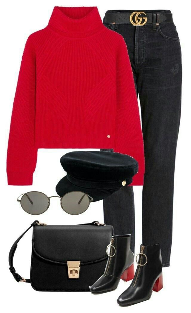 Outfit Chic, Legging Outfits, Red Sweater, Party Outfits, Looks Chic, Mode Inspiration, Winter Fashion Outfits, Polyvore Outfits, Fall Winter Outfits