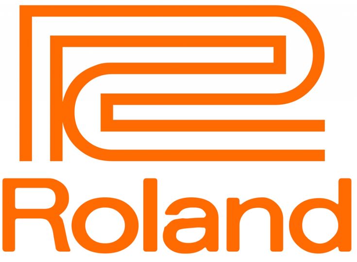 the roland logo is shown in orange