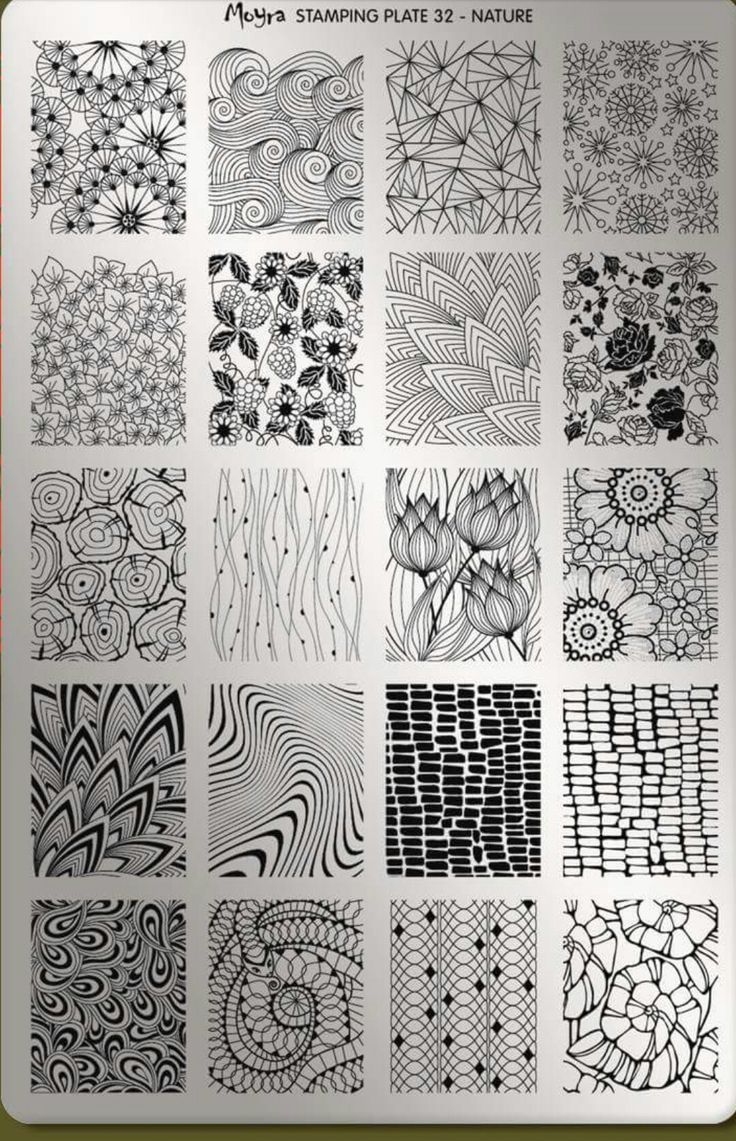 a bunch of different designs on a sheet of paper with the words may stamp plate 22 nature