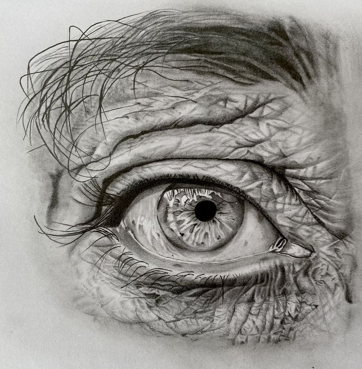 a pencil drawing of an eye