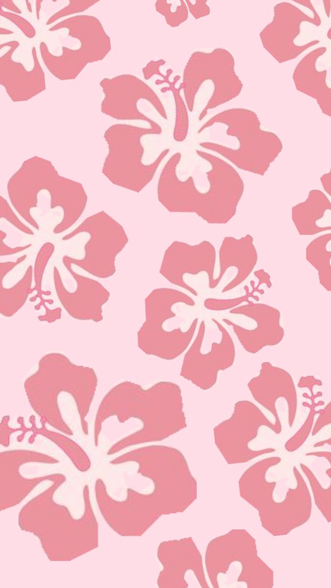 a pink and white flower wallpaper with large flowers on the bottom half of it