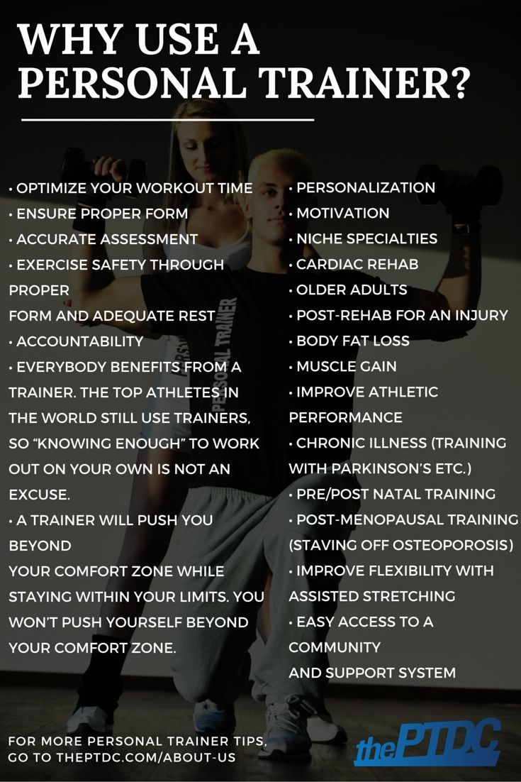 a poster with the words, why use a personal trainer? and an image of a man