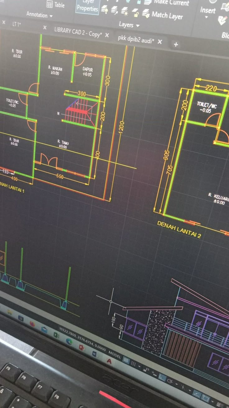 a computer screen with some blueprints on it