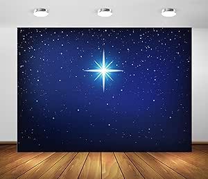 an image of a star in the night sky on a wall with wood flooring