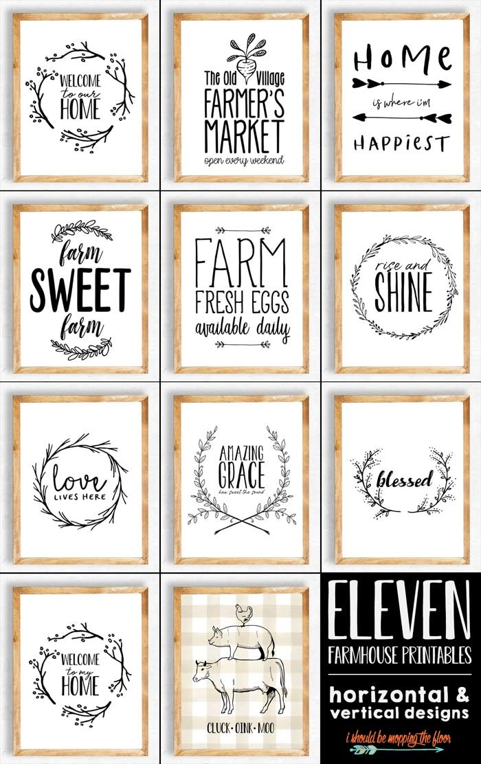 twelve farm sayings are shown in black and white