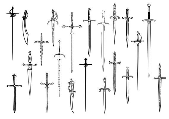 a bunch of different types of swords